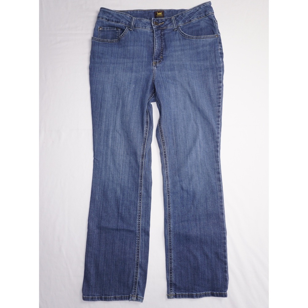 Lee 16WM Blue Cotton Blend Straight Leg Denim Jeans